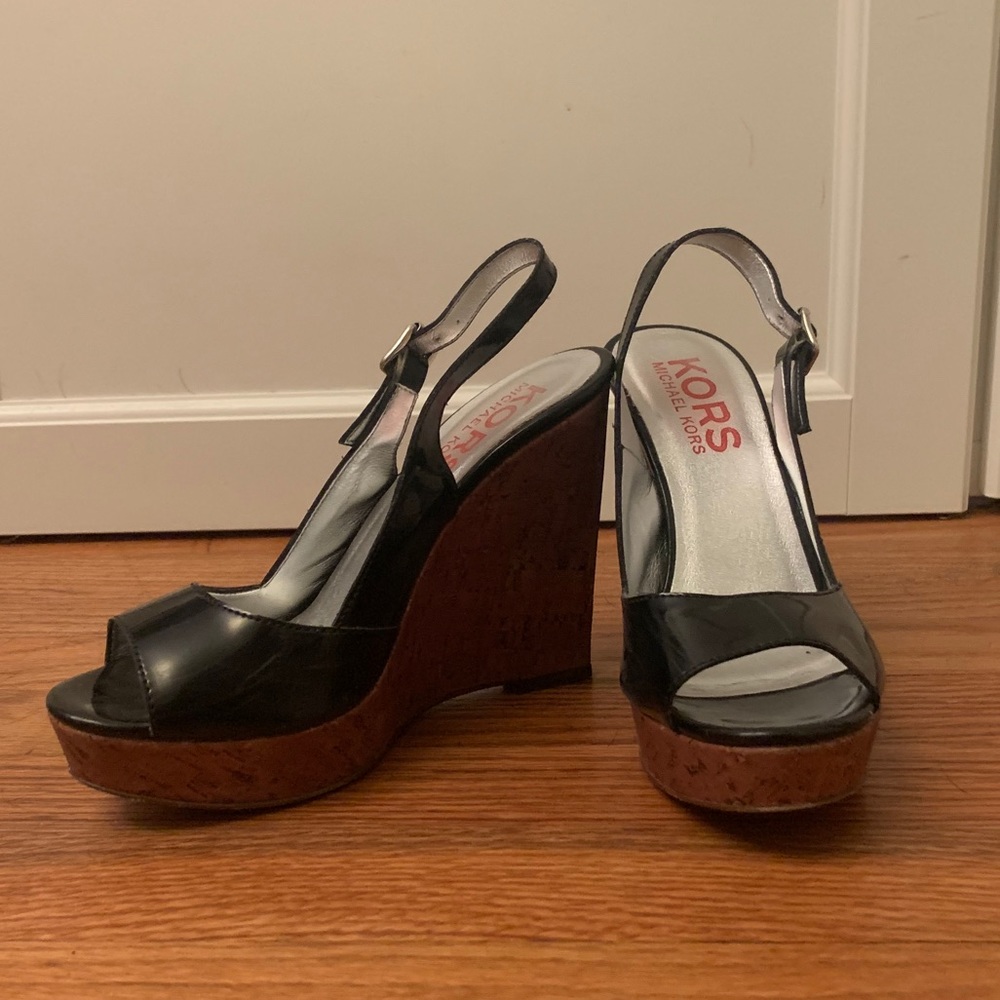 Joe’s Michael Kors Black Patent Wedges